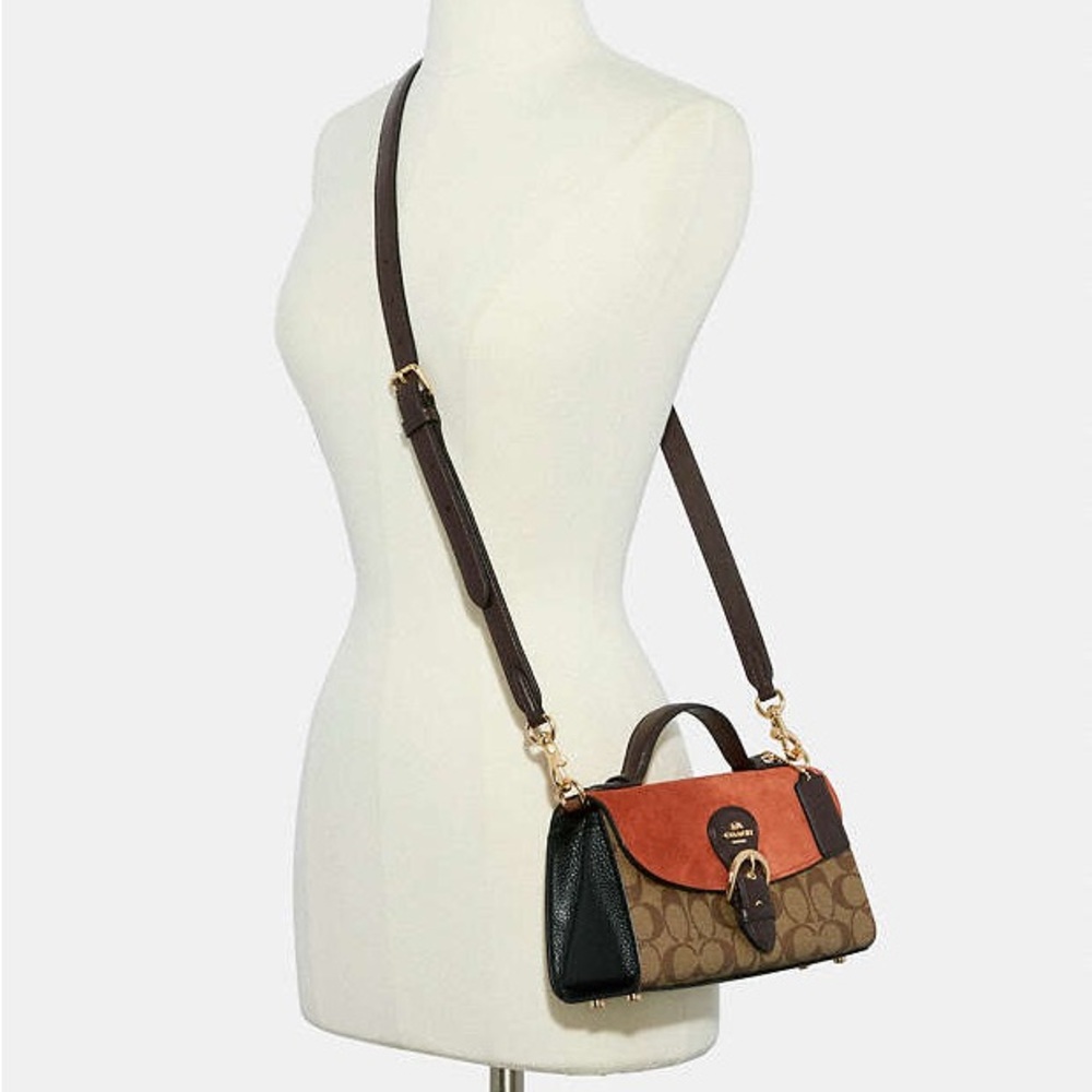 Coach Women's Brown and Orange Crossbody Bag